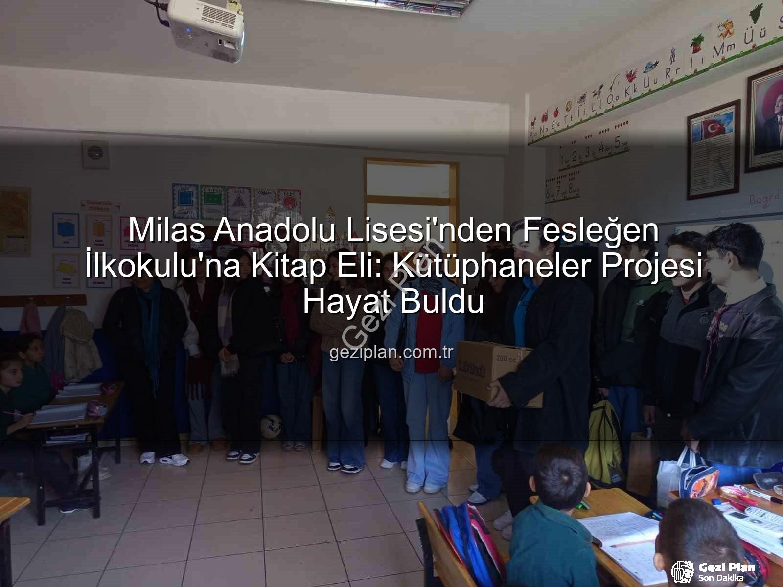kitap desteği - Milas Anadolu Lisesi'nden Fesleğen İlkokulu'na Kitap Eli: Kütüphaneler Projesi Hayat Buldu