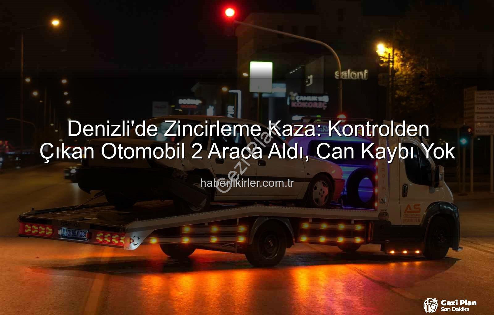 denizli zincirleme kaza - Denizli'de Sürücüsünün Kontrolünü Kaybettiği Otomobil Zincirleme Kazaya Yol Açtı: 3 Araç Hasar Gördü